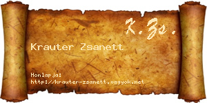 Krauter Zsanett névjegykártya